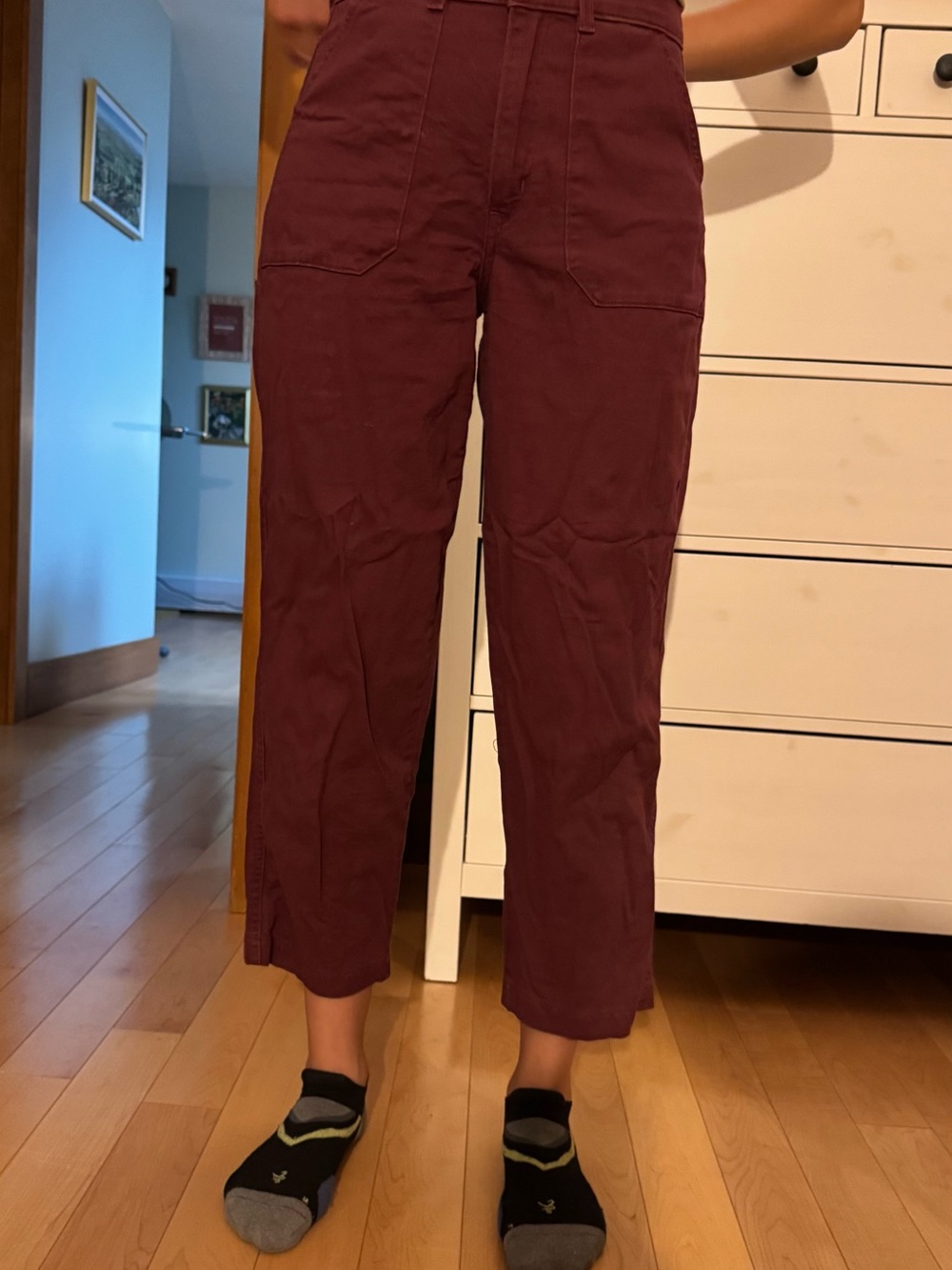 Levi's Burgundy Ankle Cropped Pants